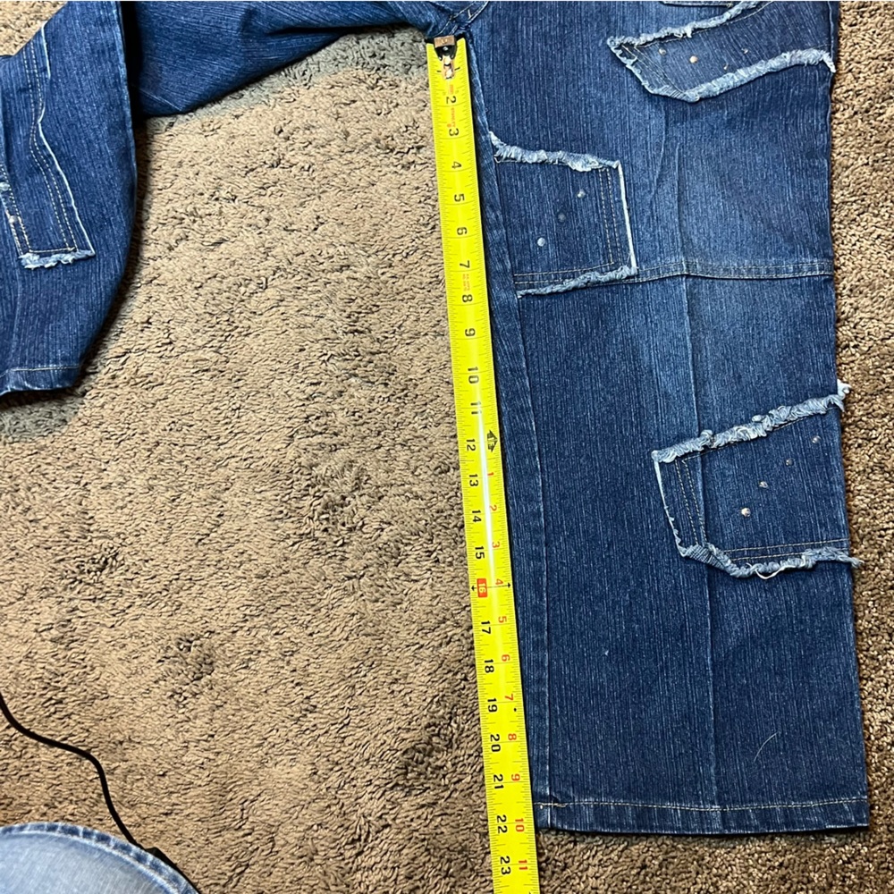Fine Jeans Unique Patchwork Denim Capris Size 14 … - image 4